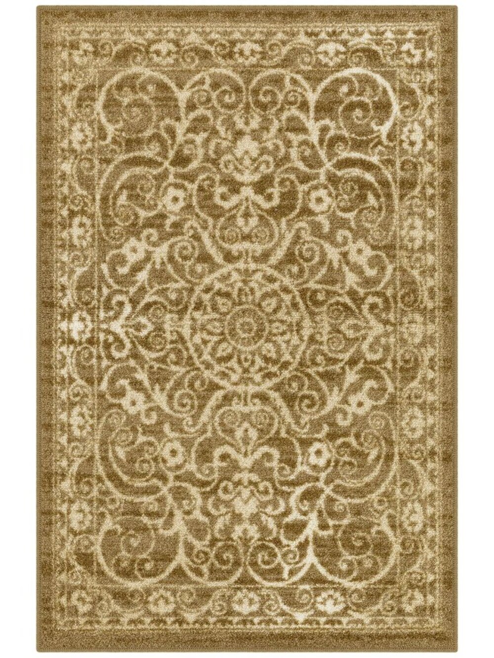 NEW Maples Rugs Calista Area and Washable Throw Rug Khaki Brown 20 x 34